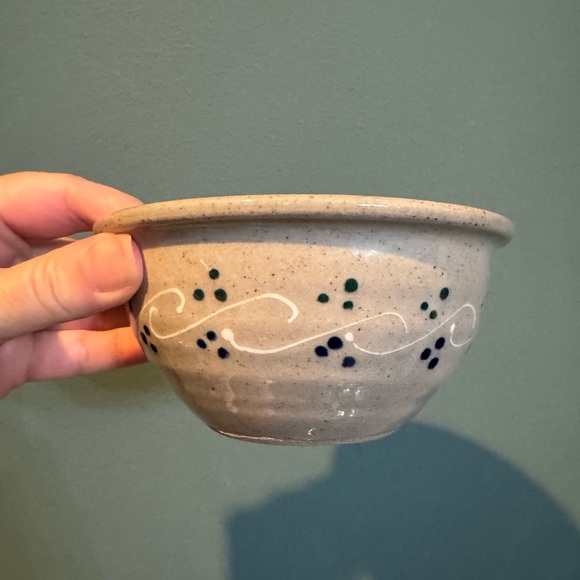 Vintage Great Bay Pottery Hand Painted Bowl Crock Speckled Maine 5.25” - Picture 2 of 7